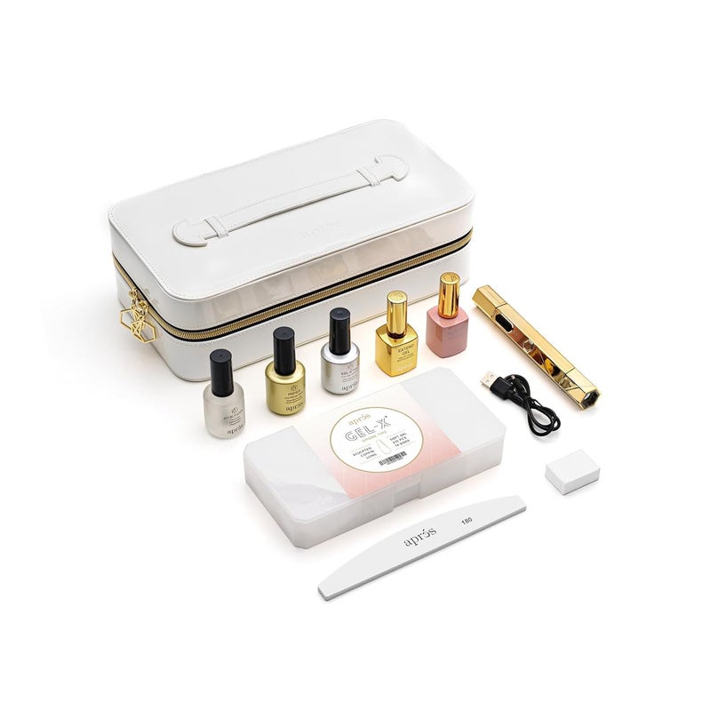 APRS Apres Ombre Gel-X® Nail Extension Kit, 14 sizes 00-9, Premium Quality, Professional Nail Tips Starter Kit (Sculpted Coffin Long) - Image 1
